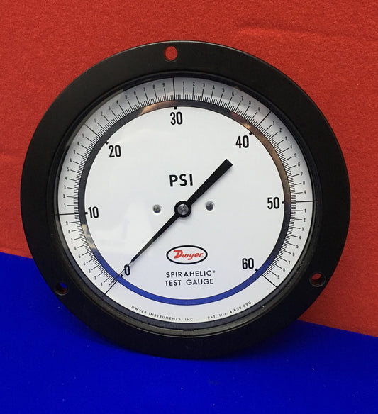 DWYER INSTRUMENTS 7214A-G060 BEREIK 0-60 PSI SPIRAHELIC TEST METER / METER 
