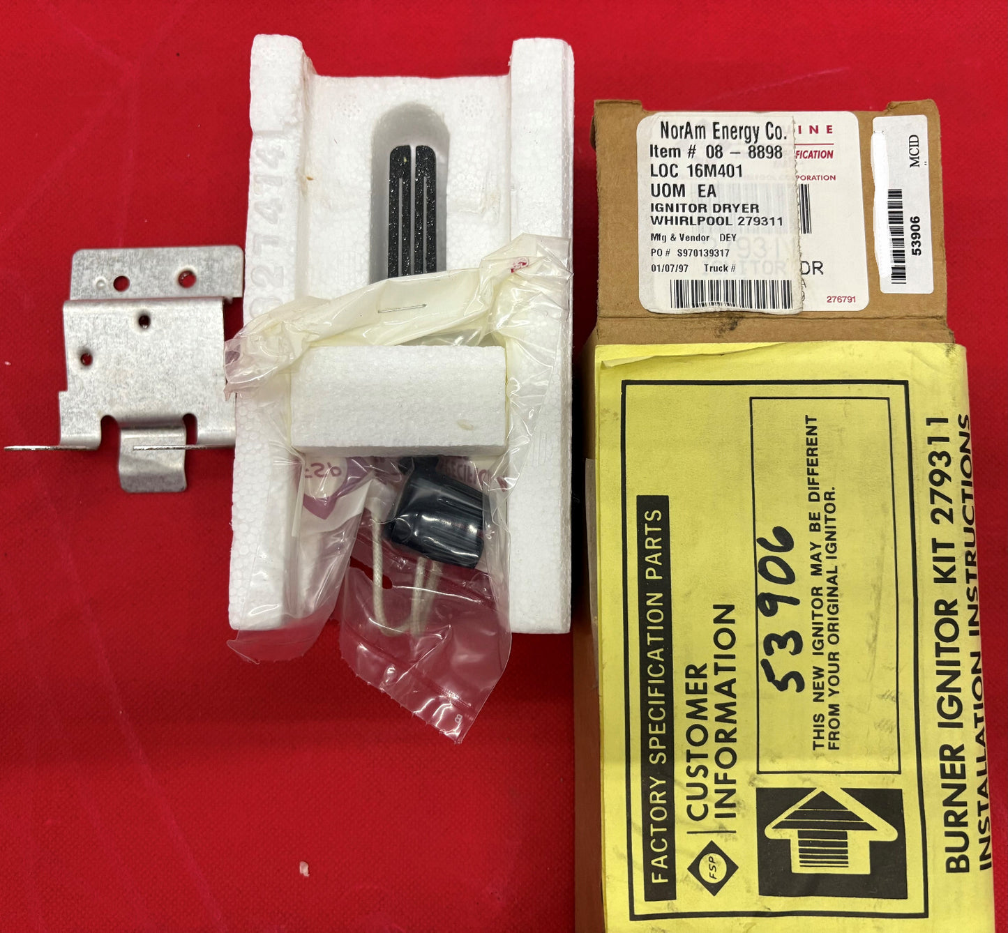 WHIRLPOOL GAS DRYER IGNITER / IGNITOR REPAIR KIT FOR WHIRLPOOL 279311
