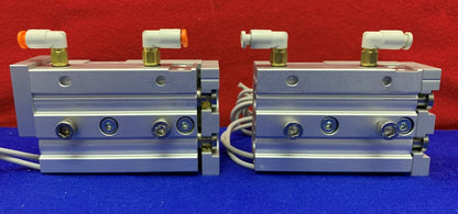 1 Lot of QTY 2 - SMC MXS12-20 CylinderSlide Table with (2) SMC D-A93 Sensors