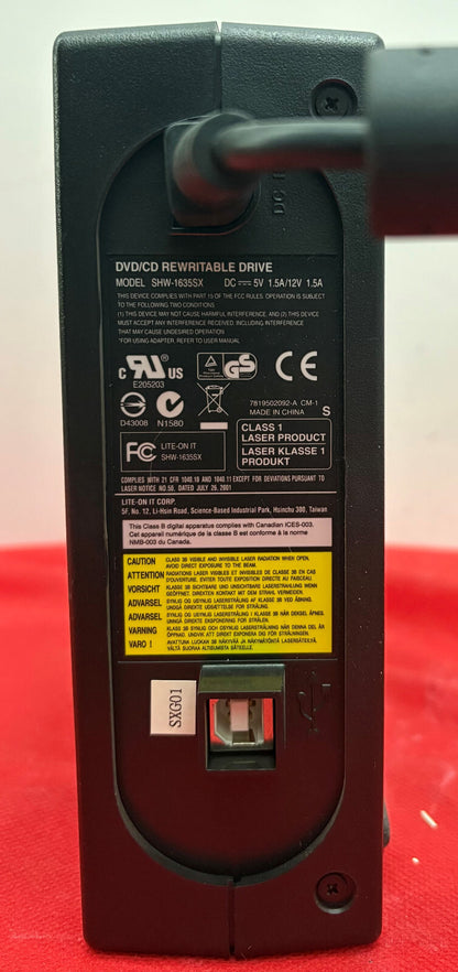 LITE-ON SHW-1635SX DVD/CD RE-WRITABLE DRIVE R/RW R DL COMPACT DISC / RW DVD+R DL