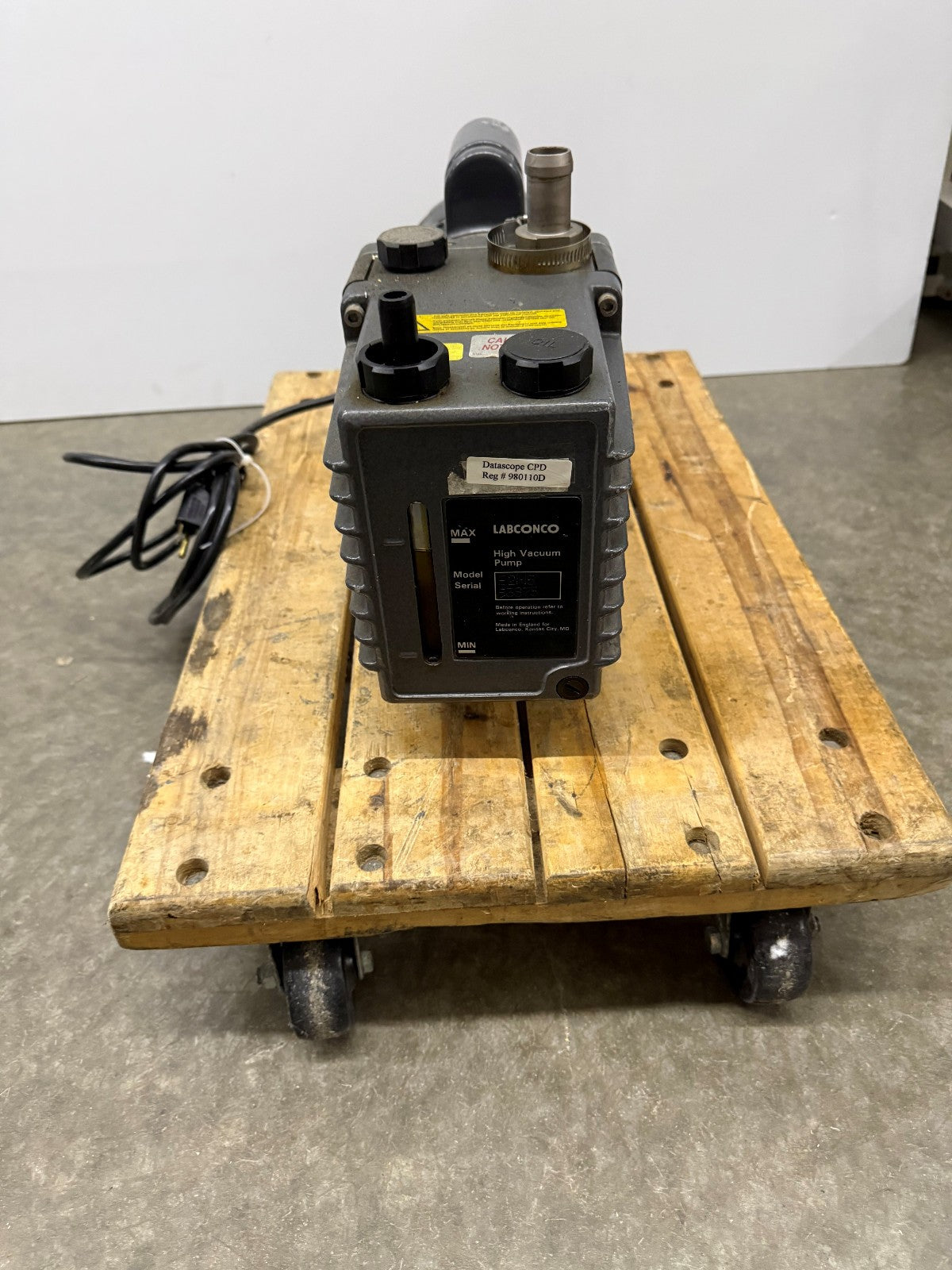 LABCONCO E2M5 HIGH VACUUM PUMP 5 TWO STAGE FRANKLIN ELECTRIC FOR PARTS REPAIR