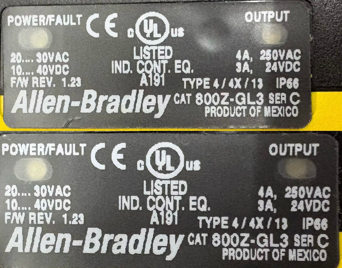 Lot of 2 AB ALLEN BRADLEY 800Z-GL3Q5 TOUCH PALM BUTTON ZERO-FORCE INPUT 10-40VDC