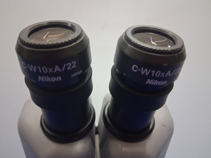 NIKON SMZ645 8-50X BINOCULAR STEREO ZOOM MICROSCOPE HEAD WITH 10X EYEPIECES