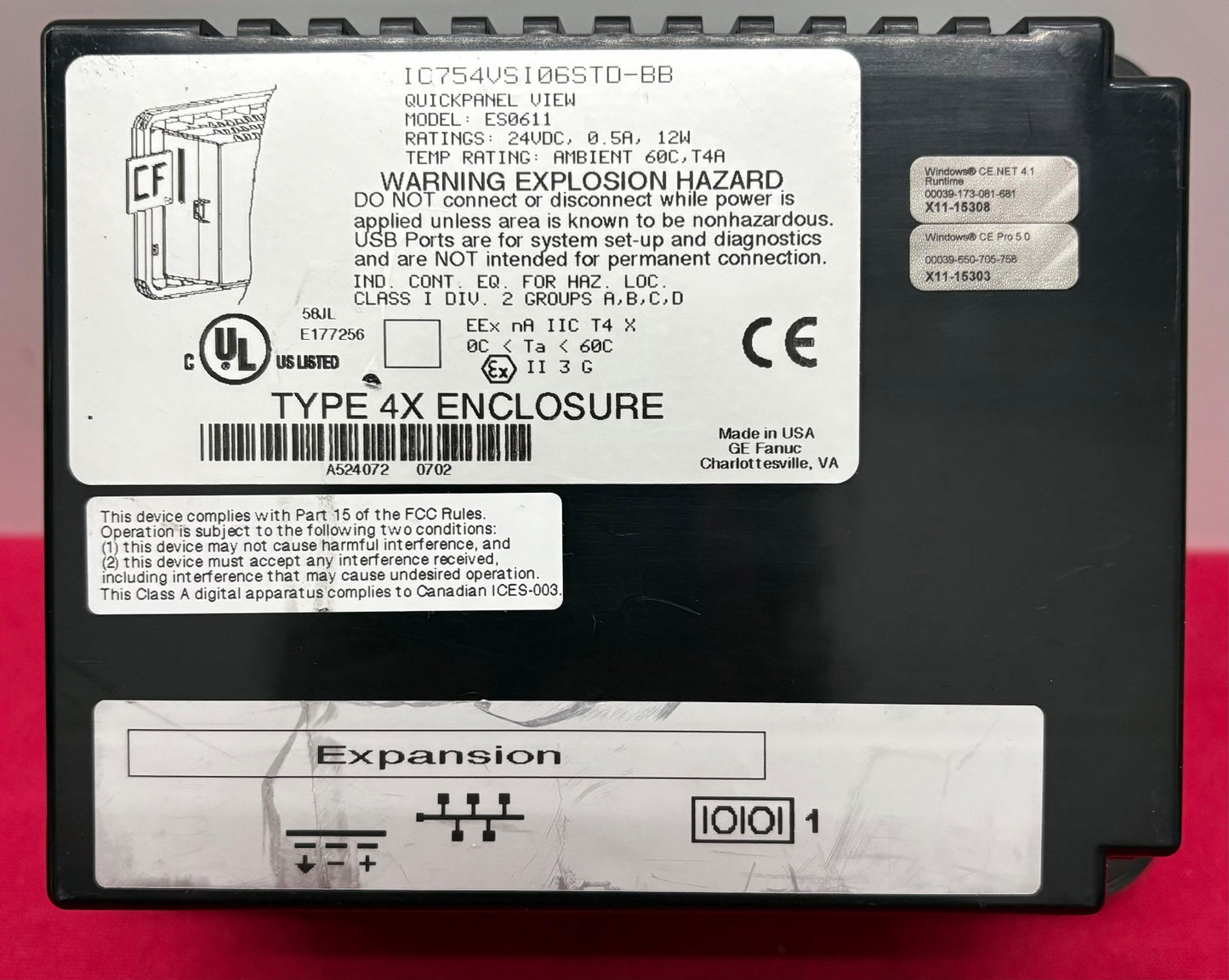 GE FANUC QUICKPANEL VIEW 6” COLOR TOUCHSCREEN V2.00 ES0611