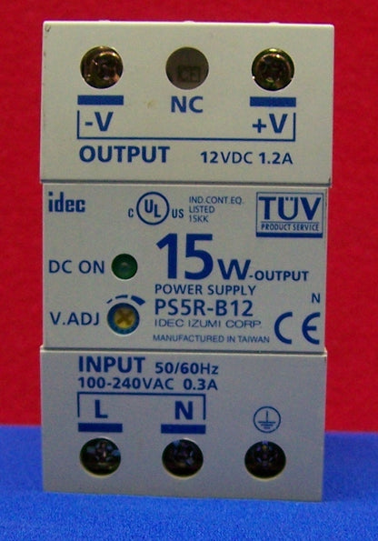 ALIMENTATORE IDEC IZUMI PS5R-B12 15W-USCITA INGRESSO-50/60HZ 100-240VAC 0,3A