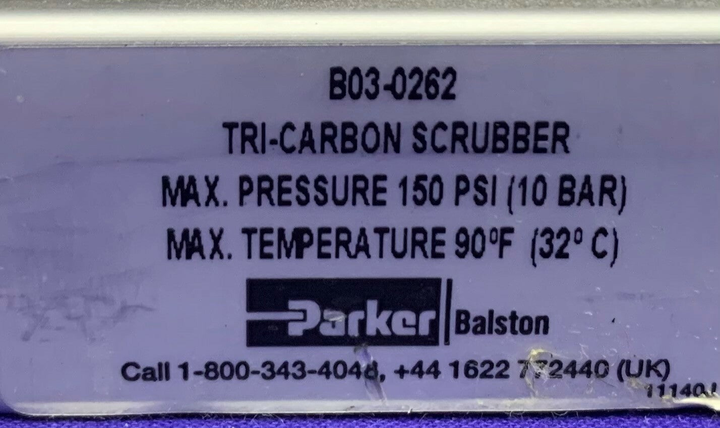 Filtro Parker Balston 6002N-0A2-95 con depurador Balston TRI-Carbon B03-0262 