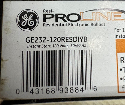 GE PROLINE RESIDENTIAL ELECTRONIC INSTANT-START BALLAST GE232-120RESDIYB - QTY 3