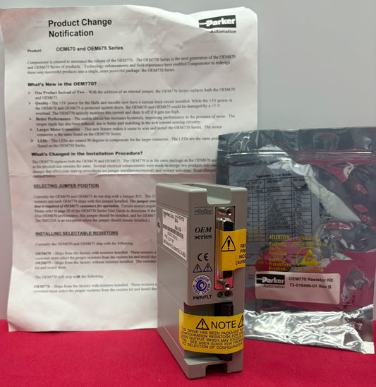 PARKER COMPUMOTOR OEM SERIES TORQUE SERVO DRIVE OEM770T w/ 73-018496-01 REV B