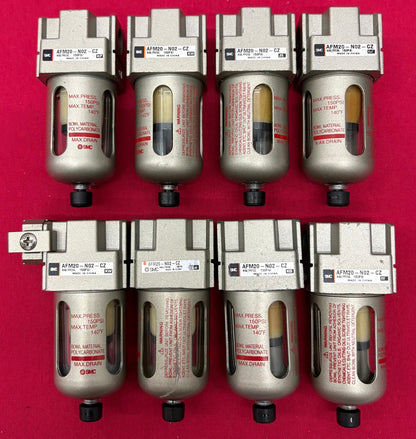 SMC AFM20-N02-CZ MODULAR PNEUMATIC MIST SEPARATOR 150PSI MAX - 1 LOT QTY 8