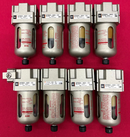 SMC AFM20-N02-CZ MODULAR PNEUMATIC MIST SEPARATOR 150PSI MAX - 1 LOT QTY 8