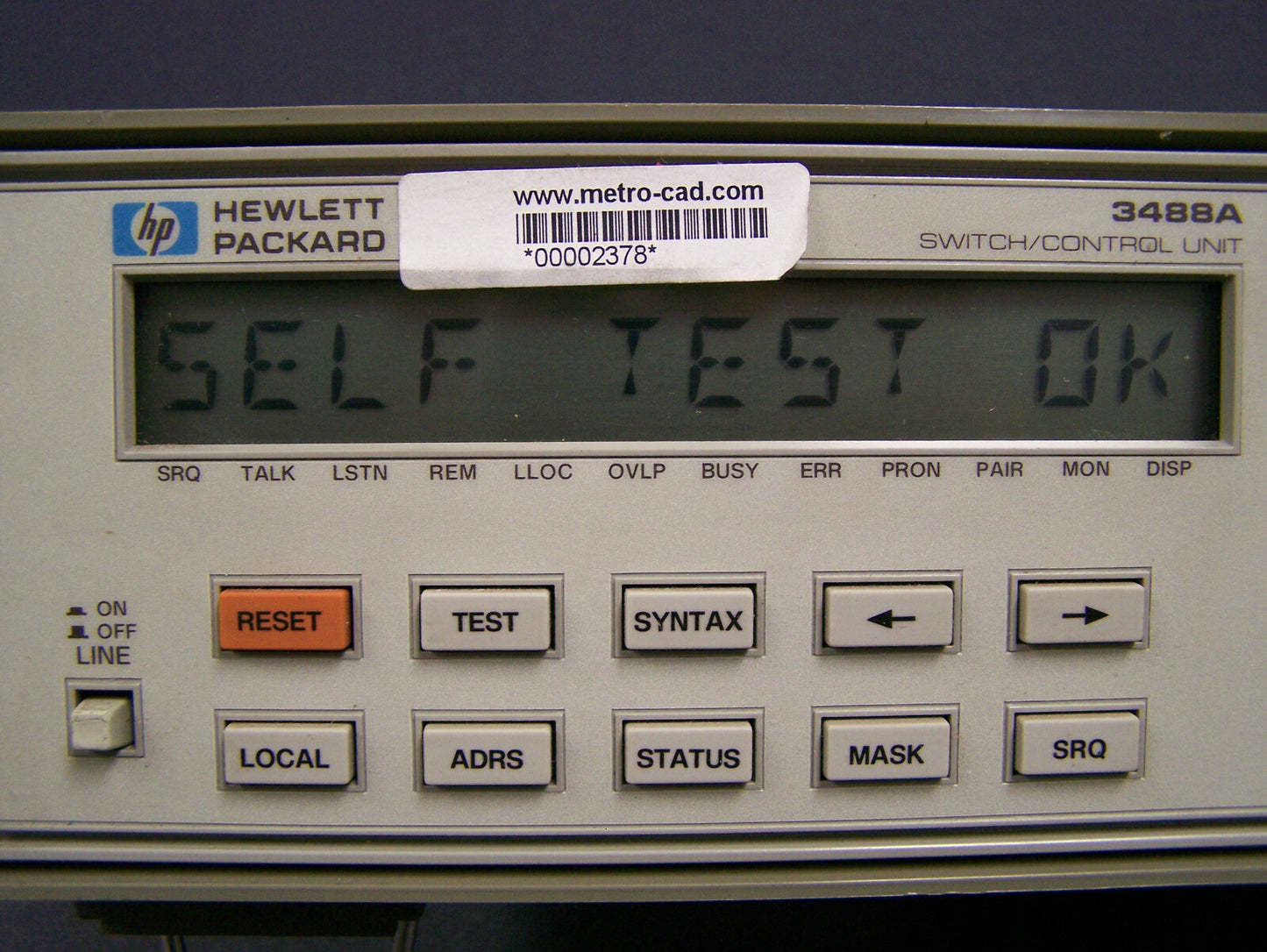 UNIDAD DE CONTROL/CONMUTACIÓN HP 3488A: CONMUTACIÓN DE SEÑAL DE CC DE 26,5 GHZ N.º DE SERIE 2719A-32678