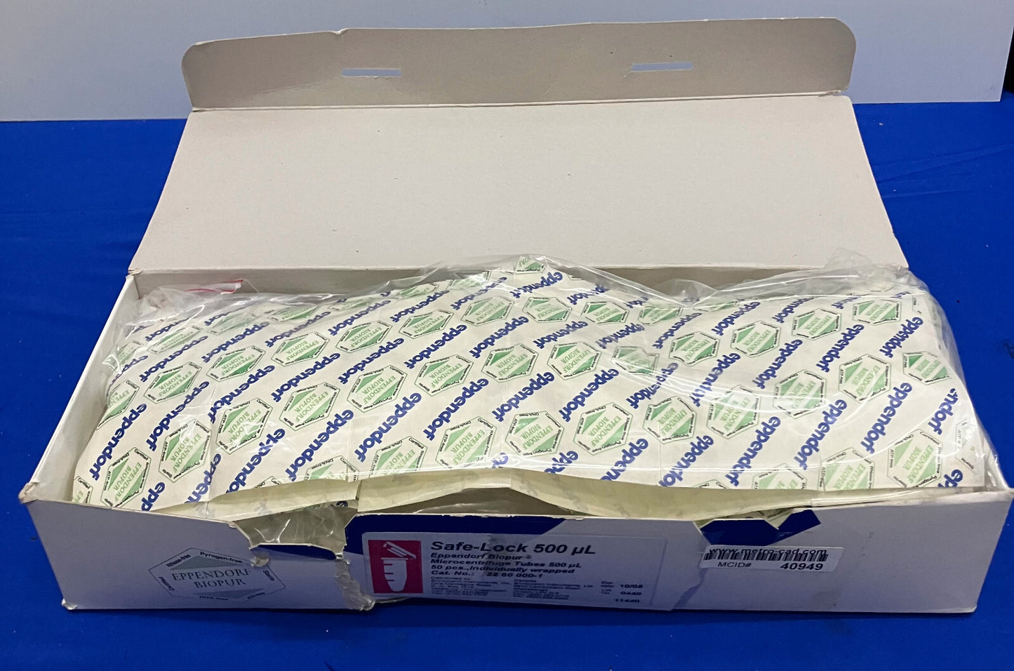 EPPENDORF MODELLO 2260000-1, SN 0540224A, PROVETTE PER MICROCENTRIFUGA .5ML, 50 PZ 