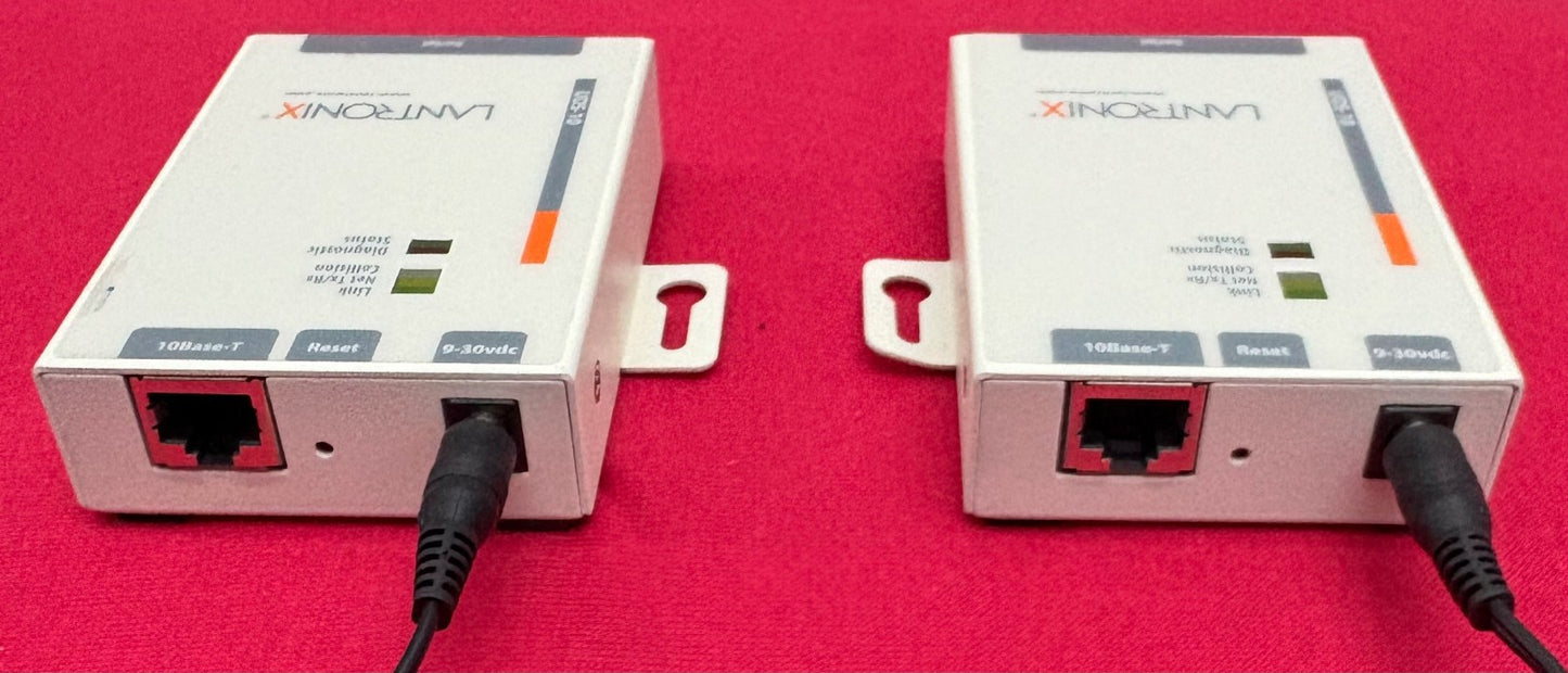 LANTRONIX® UDS-10 SERIAL TO ETHERNET INTERFACE 080-212-000 w/ POWER SUPPLY QTY 2