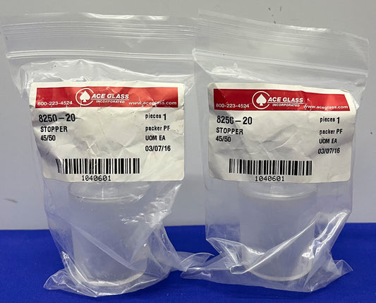 Bouchon en verre creux pleine longueur Ace Glass 8250-20, joint 45/50 - 1 lot, quantité : 2
