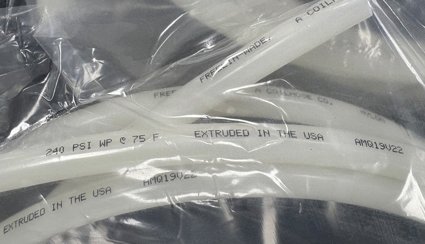 FREELINWADE TUBING NYLON 1/2" X .375" NATURAL 1E-207-10 - 4 PKGS / 10' EA