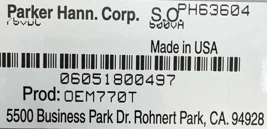 PARKER COMPUMOTOR OEM SERIES TORQUE SERVO DRIVE OEM770T w/ 73-018496-01 REV B