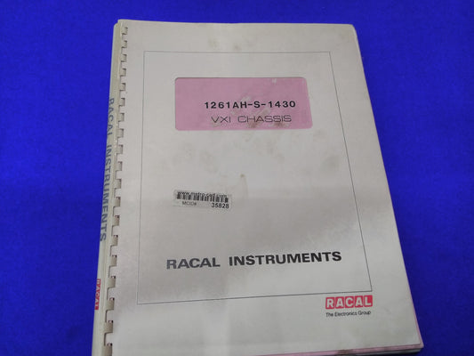 Racal Instruments, Inc. インストールマニュアル 1261 AH-S1430 VXI シャーシ / 1261A