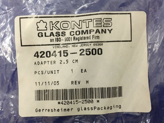 KONTES GLASS COMPANY 420415-2500 ADAPTER 2,5 CM