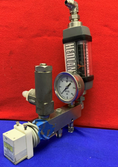 Débitmètre d'eau Hedland H605S-002 avec manomètre McDaniel 300 psi 