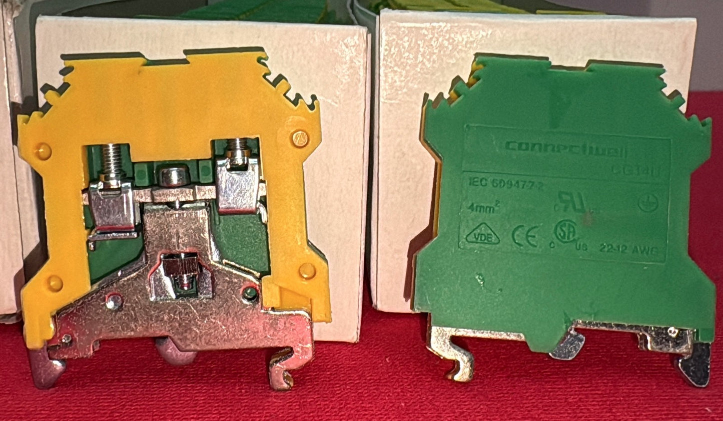 ALTECH TERMINAL BLOCK END PLATE CGT4U,YELLOW/GREEN - 1 PACKAGE QTY 50 END PLATES