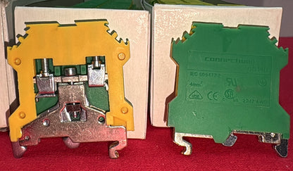 ALTECH TERMINAL BLOCK END PLATE CGT4U,YELLOW/GREEN - 1 PACKAGE QTY 50 END PLATES