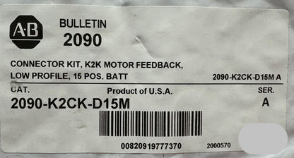Allen Bradley AB 2090-K2CK-D15M SER A,CONNECTOR KIT K2K MOTOR FEEDBACK