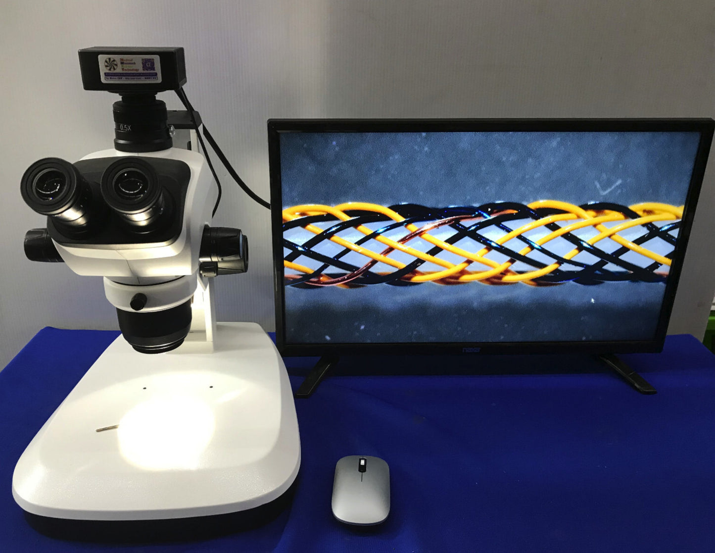 MMBT Polarizing Stereo Trinocular Video Microscope With LED Backlight 6.8-47X