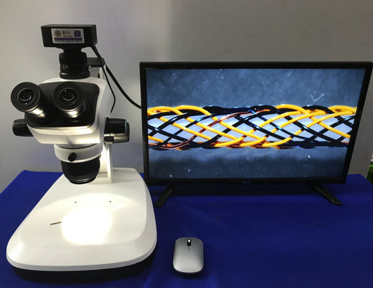 MMBT Polarizing Stereo Trinocular Video Microscope With LED Backlight 6.8-47X