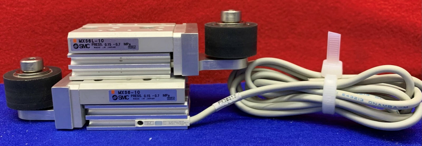 1 lotto di 2 - SMC MXS6-10 Tavolo scorrevole con cilindro guidato pneumatico 