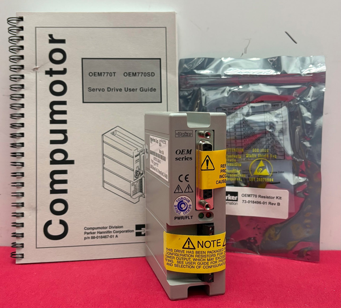 パーカー コンピュモーター OEM770T トルクサーボドライブ &amp; 73-018496-01 REV B 抵抗器キット