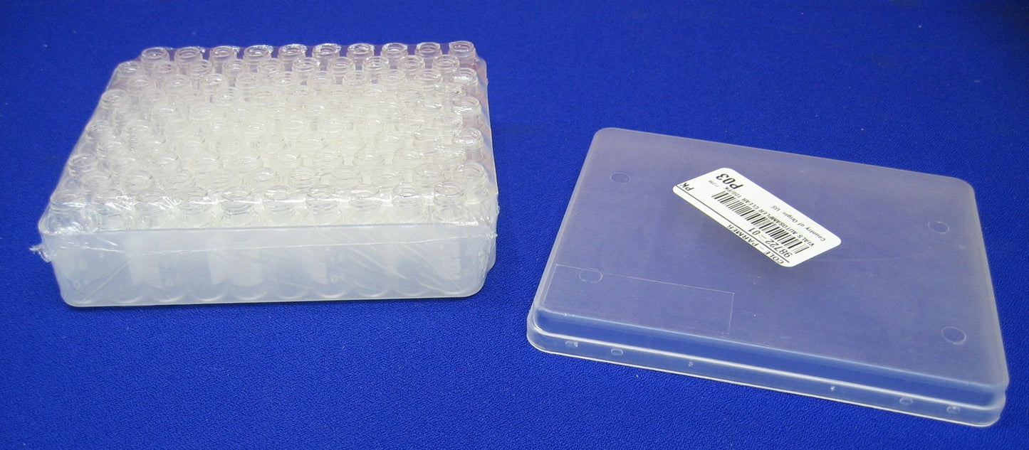 COLE-PARMER 98722-01 FLACONS AUTO-ÉCHANTILLONNEURS TRANSPARENTS NOUVEAU 100/PK TRANSPARENT AVEC GRADUATION 2 ml 