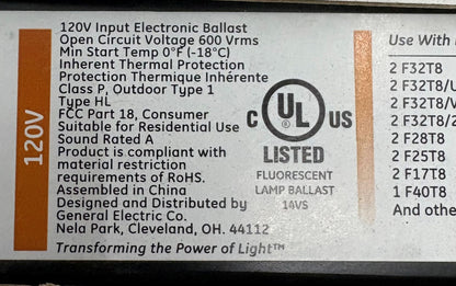 GE PROLINE RESIDENTIAL ELECTRONIC INSTANT-START BALLAST GE232-120RESDIYB - QTY 3