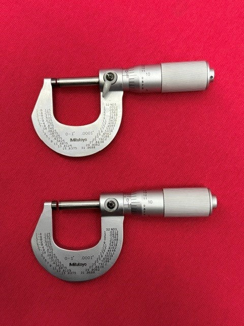 1 Lot of Qty. 2 Mitutoyo 0-1” Outside Friction Micrometer 0.0001 #M225-1