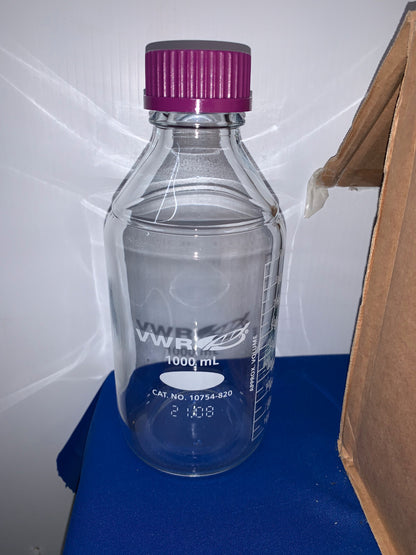 VWR, 21.08, BOTTIGLIE DI VETRO DA 1000 ML, QTY 10