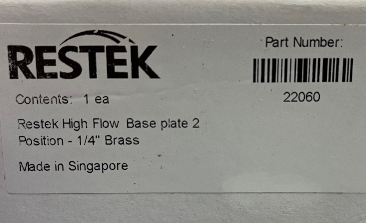 RESTEK CAT# 22060 PIASTRA BASE A 2 POSIZIONI (RACCORDO DA 1/4")
