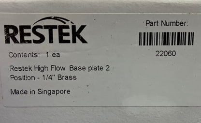 RESTEK CAT# 22060 PIASTRA BASE A 2 POSIZIONI (RACCORDO DA 1/4")