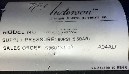 ANDERSON DWYER SERIES WE08 PNEUMATIC ACTUATOR 2 PIECE NPT BRASS BALL VALVE 80PSI