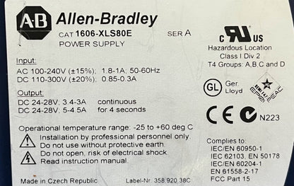 Allen-Bradley Allen Bradley AB 1606-XLS / 1606-XLS80E Ser. A VOEDING