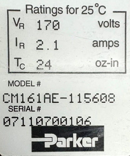 PARKER CUSTOM BRUSHLESS SERVO MOTOR CM161AE-115608 SM SERIES