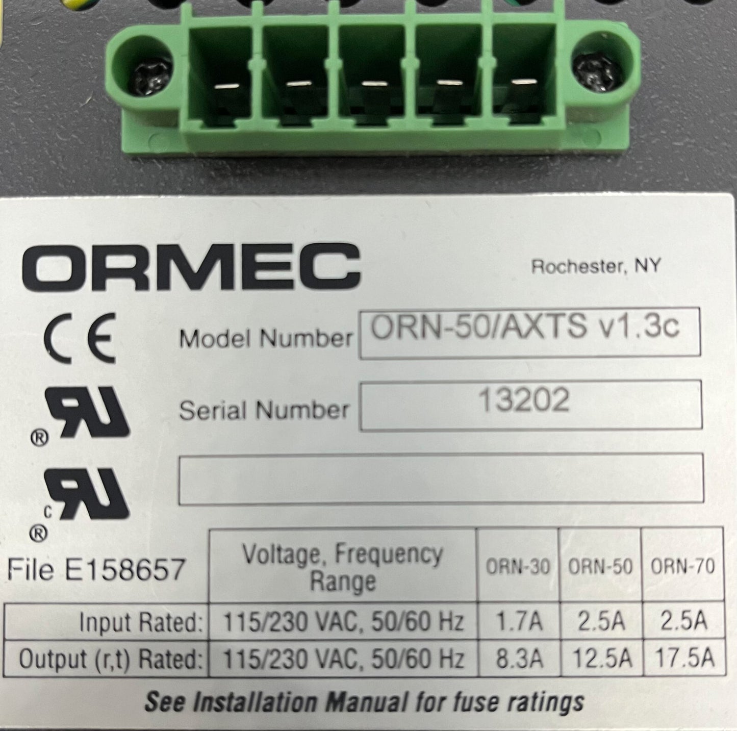ORMEC モーション コントローラー サーボ ORN-50/AXTS V1.3C 5 スロット プロセッサー - 部品/修理