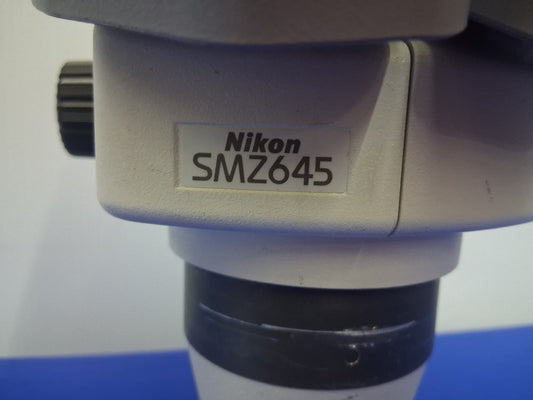 NIKON SMZ645 8-50X BINOCULAR STEREO ZOOM MICROSCOPE HEAD WITH 10X EYEPIECES