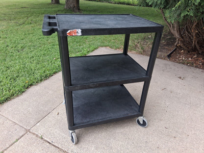 Luxor 24" x 18" 3 Shelf Utility Cart with Locking Wheels