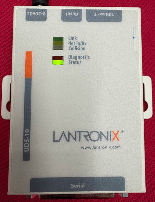 LANTRONIX® UDS-10 SERIAL TO ETHERNET INTERFACE 080-212-000 w/ POWER SUPPLY QTY 2