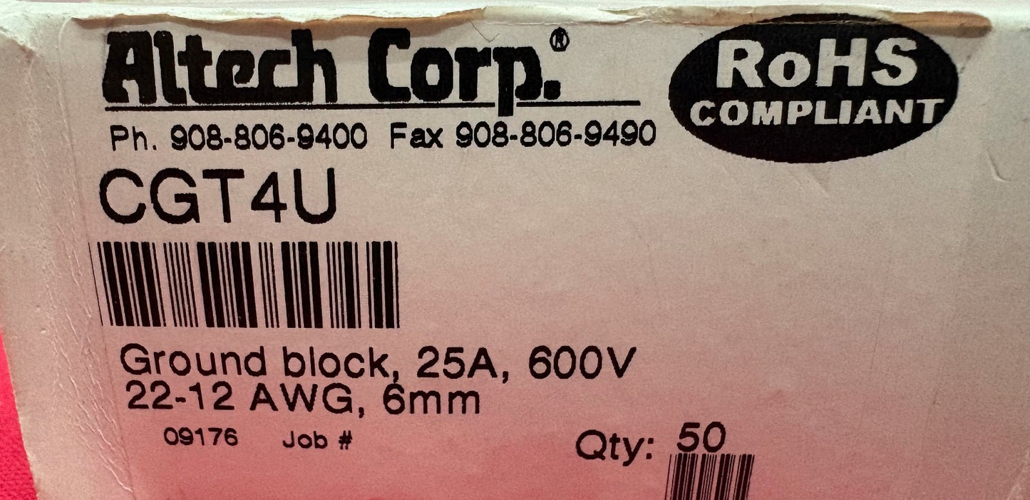 ALTECH TERMINAL BLOCK END PLATE CGT4U,YELLOW/GREEN - 1 PACKAGE QTY 50 END PLATES