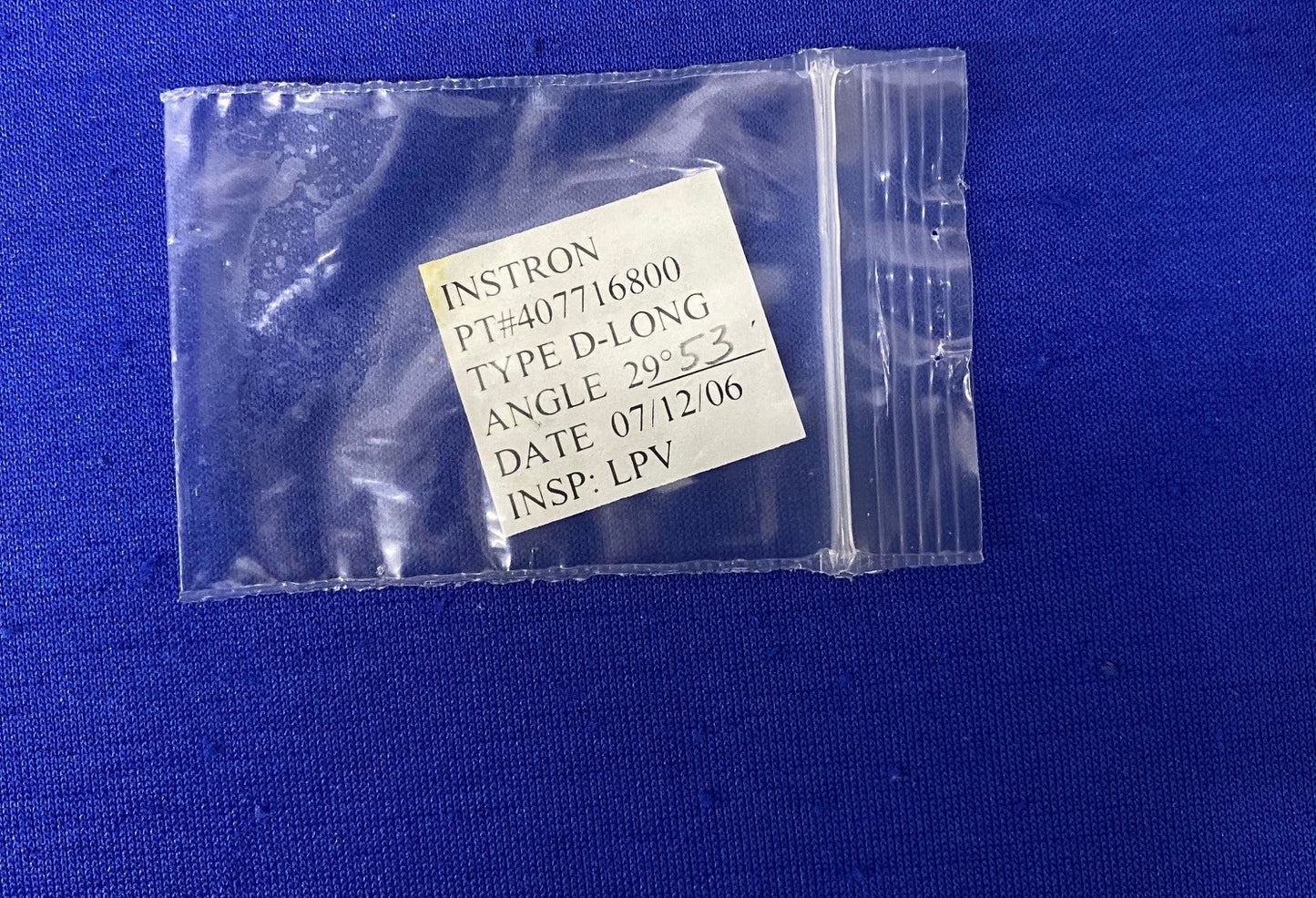 INSTRON SHORE ® DUROMETER TYPE ASTM D2240 PT#407716800 TYPE D-LONG