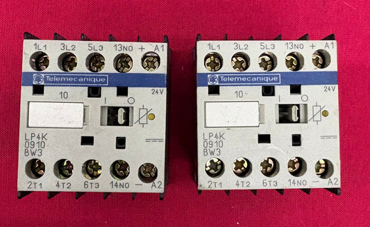 Lot of 2 TELEMECANIQUE CONTACTOR LP4K0910BW3 24V USED