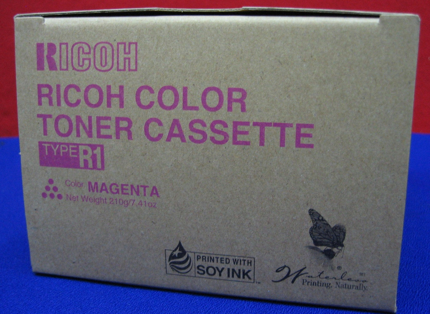 Caja de cartucho de tóner magenta Ricoh Type R1 con sello 842319010 N.º de pieza 888342