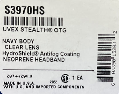 UVEX ™ STEALTH ® OTG S3970HS NAVY BODY CLEAR LENS ANTIFOG BRIL