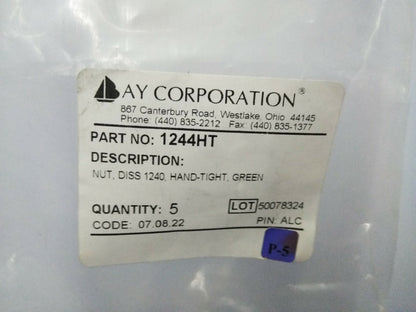 AY CORPORATION 1244HT NUT DISS 1240 HAND-TIGHT GREEN