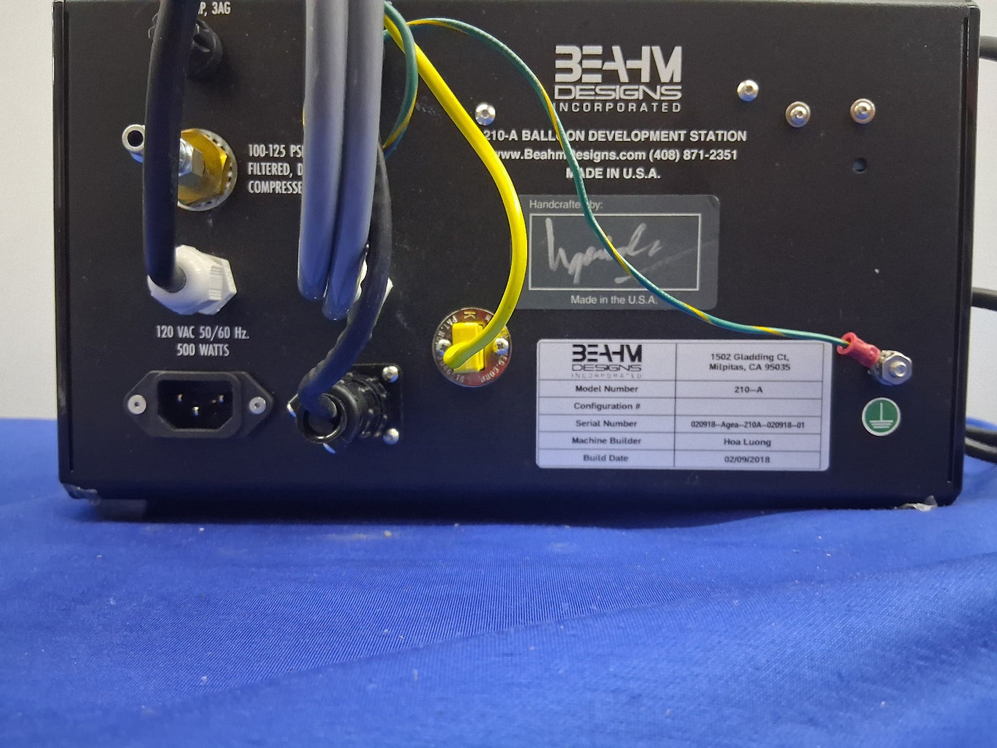 Beahm 210-A BALLOON DEVELOPMENT STATION HOT AIR STATION/ HOT AIR BOX/ HOT BOX